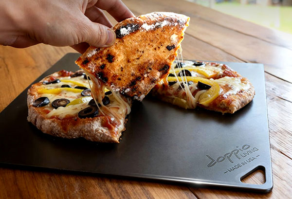 Doppio Living Pre-Seasoned Pizza Steel for Homemade pizza